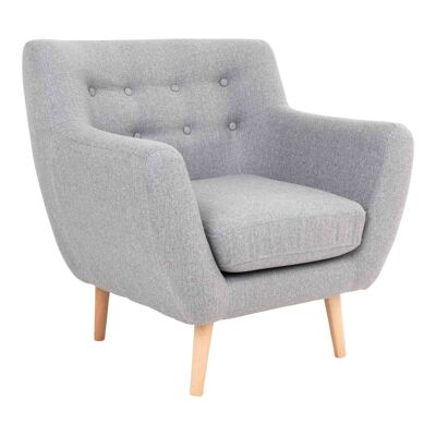 Monte Armchair - Armchair in light grey with natural legs HN1001