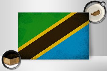 Panneau en bois drapeau Tanzanie 30x20cm Drapeau Tanzanie vintage 2