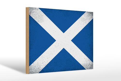 Holzschild Flagge Schottland 30x20cm Flag Scotland Vintage