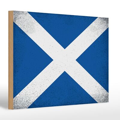 Letrero de madera bandera Escocia 30x20cm Bandera Escocia Vintage