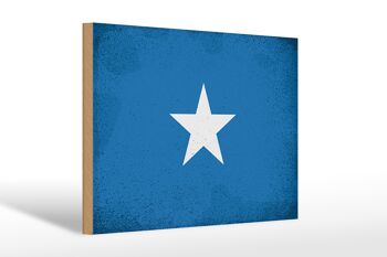 Panneau en bois drapeau Somalie 30x20cm Drapeau de la Somalie Vintage 1