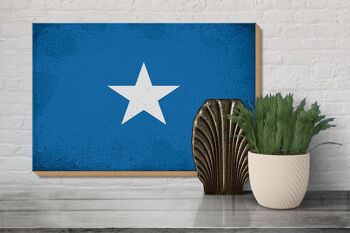 Panneau en bois drapeau Somalie 30x20cm Drapeau de la Somalie Vintage 3