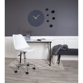 Chaise de bureau Stavanger - Chaise de bureau en blanc avec pieds chromés 2