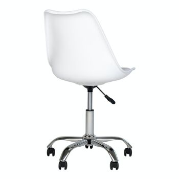 Chaise de bureau Stavanger - Chaise de bureau en blanc avec pieds chromés 5