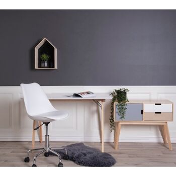 Chaise de bureau Stavanger - Chaise de bureau en blanc avec pieds chromés 7