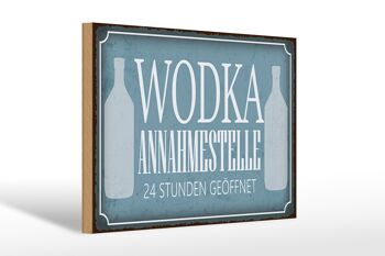 Panneau en bois indiquant 30x20cm Point d'acceptation de la vodka 24 heures 1
