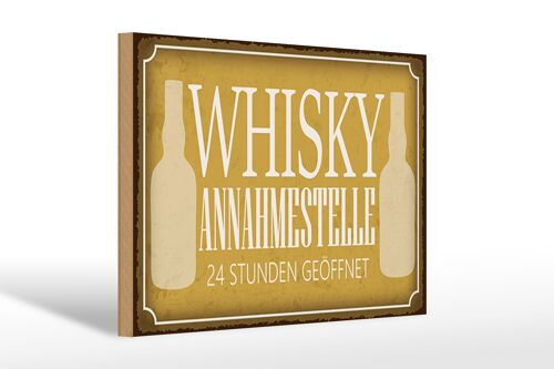 Holzschild Spruch 30x20cm Whisky Annahmestelle 24 Stunden