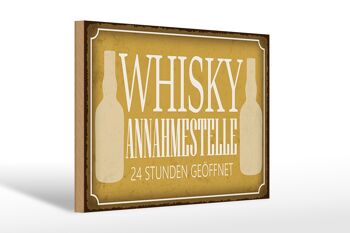 Panneau en bois indiquant 30x20cm Point d'acceptation du whisky 24 heures 1