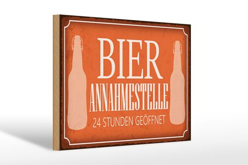 Holzschild Spruch 30x20cm Bier Annahmestelle 24 Stunden