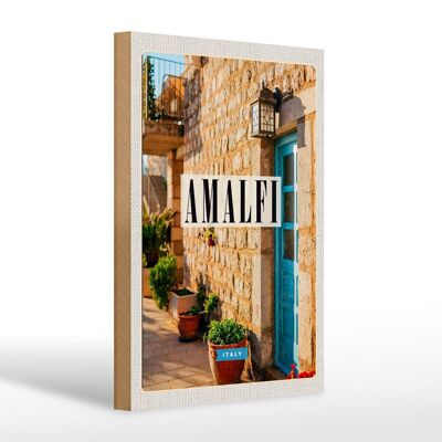 Holzschild Reise 20x30cm Amalfi Italy Urlaub Reiseland