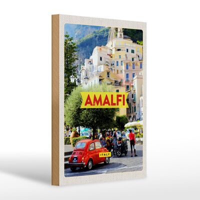 Holzschild Reise 20x30cm Amalfi Italy Urlaub Ferien