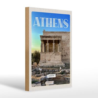 Holzschild Reise 20x30cm Athens Greece Akropolis Geschenk