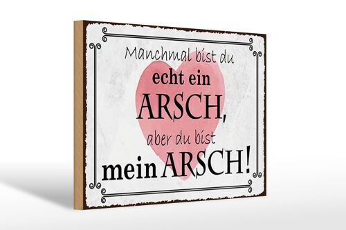 Holzschild Spruch 30x20cm manchmal bist du ein ARSCH aber