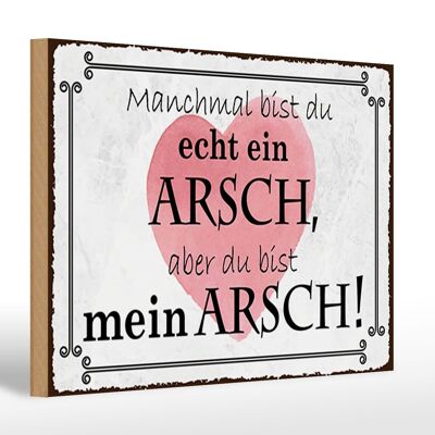 Holzschild Spruch 30x20cm manchmal bist du ein ARSCH aber