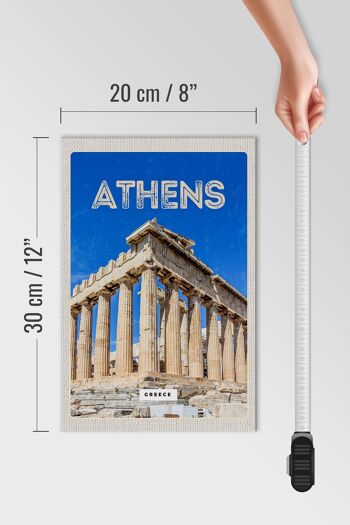 Panneau en bois voyage 20x30cm Athènes Grèce Acropole cadeau 4