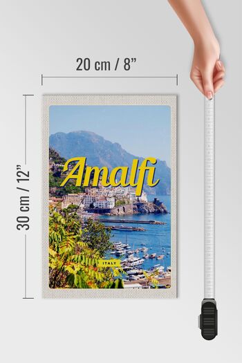 Panneau en bois voyage 20x30cm Amalfi Italie vacances vue sur la mer 4