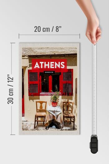 Panneau en bois voyage 20x30cm Athènes Grèce volets de café 4