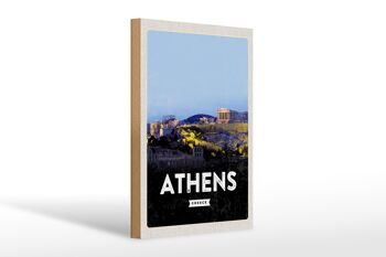 Panneau en bois voyage 20x30cm Athènes Grèce aperçu décoration 1
