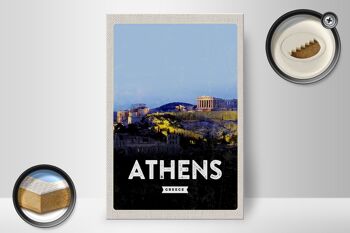 Panneau en bois voyage 20x30cm Athènes Grèce aperçu décoration 2