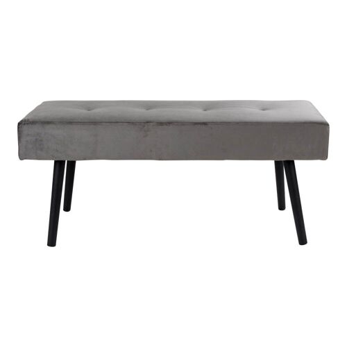 Skiby - Bench in grey velvet with black legs HN1213