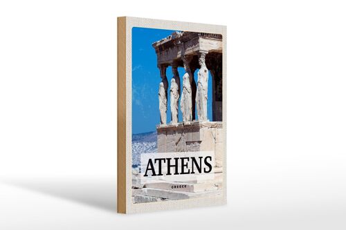 Holzschild Reise 20x30cm Retro Athens Greece Geschenk Dekoration