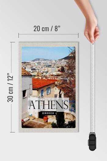 Panneau en bois voyage 20x30cm Athènes Grèce ville destination de voyage 4
