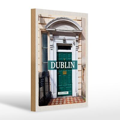 Cartello in legno da viaggio 20x30 cm Dublino Irlanda città di destinazione del viaggio