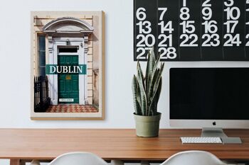 Panneau en bois voyage 20x30cm Dublin Irlande destination de voyage ville 3