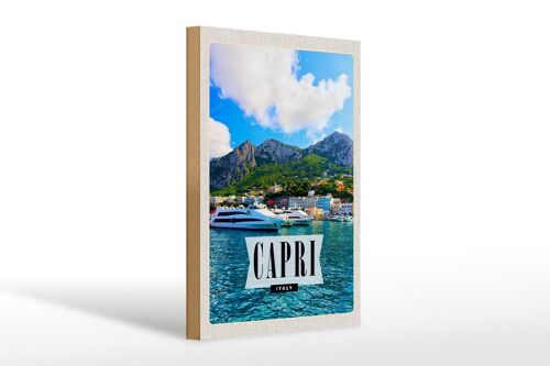 Holzschild Reise 20x30cm Capri Italy Insel Meer Urlaub