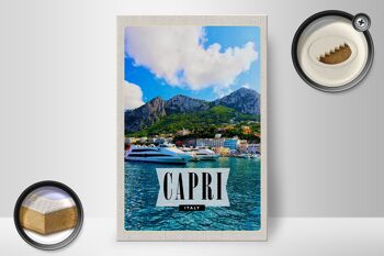 Panneau en bois voyage 20x30cm Capri Italie île vacances à la mer 2