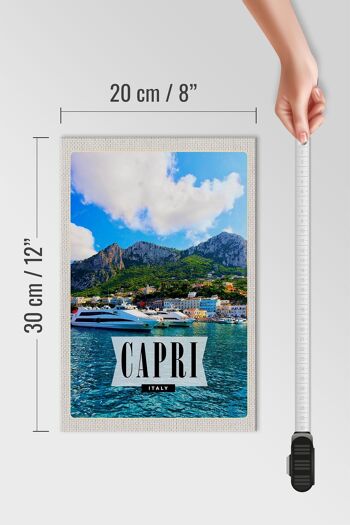 Panneau en bois voyage 20x30cm Capri Italie île vacances à la mer 4