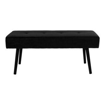 Skiby - Banc en velours noir avec pieds noirs HN1207 1