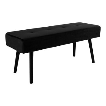 Skiby - Banc en velours noir avec pieds noirs HN1207 2