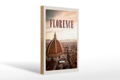 Holzschild Reise 20x30cm Florence Italy Overview Reiseziel