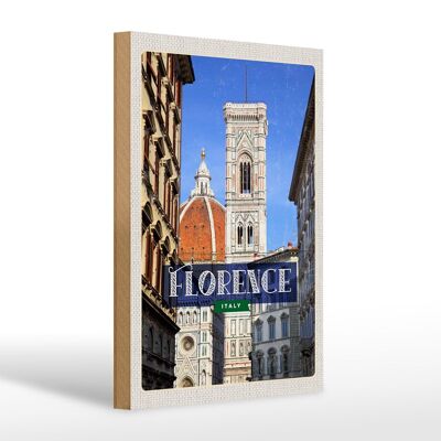 Cartello in legno da viaggio 20x30 cm Firenze Italia vacanza Toscana