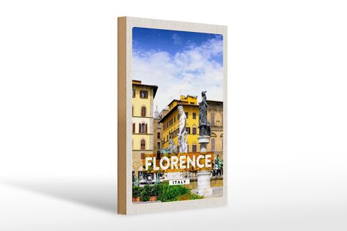 Holzschild Reise 20x30cm Florence Italy Italien Urlaub Geschenk