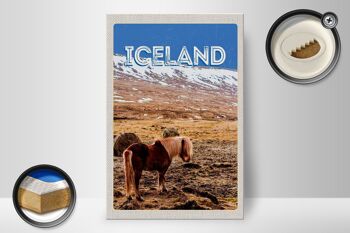 Panneau en bois voyage 20x30cm poney islandais cheval islandais cadeau 2