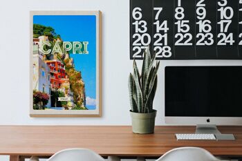 Panneau en bois voyage 20x30cm Capri Italie ville Bergen vacances 3