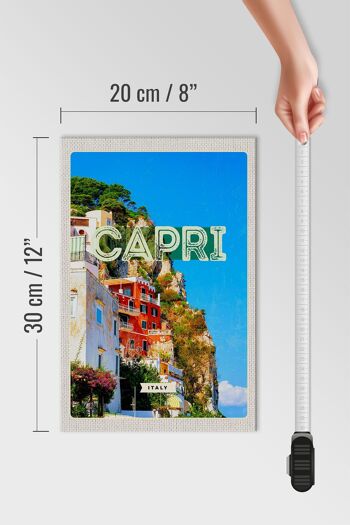 Panneau en bois voyage 20x30cm Capri Italie ville Bergen vacances 4