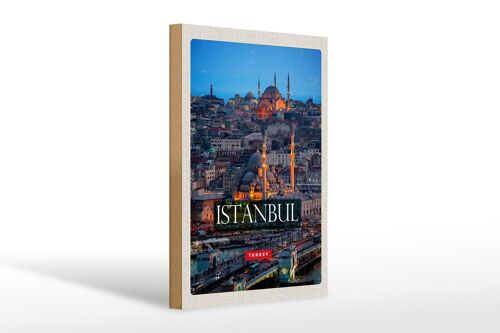 Holzschild Reise 20x30cm Istanbul Turkey Bild Moschee