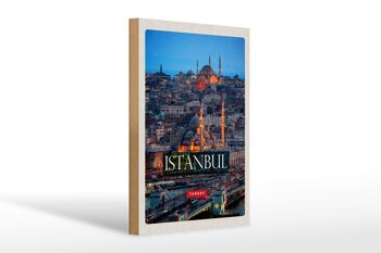 Panneau en bois voyage 20x30cm Istanbul Turquie image mosquée 1