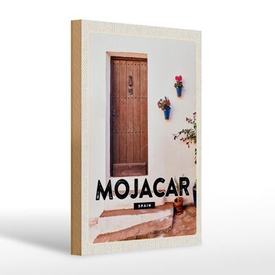 Cartel de madera viaje 20x30cm Mojácar España España puerta de madera regalo