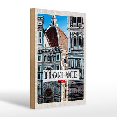 Wooden sign travel 20x30cm Florence Italy holiday old town