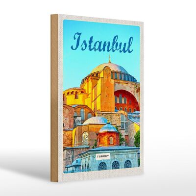 Cartel de madera viaje 20x30cm Estambul Turquía imagen regalo de vacaciones