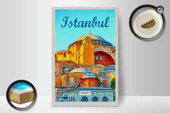 Panneau en bois voyage 20x30cm Istanbul Turquie photo cadeau de vacances 2