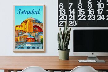 Panneau en bois voyage 20x30cm Istanbul Turquie photo cadeau de vacances 3