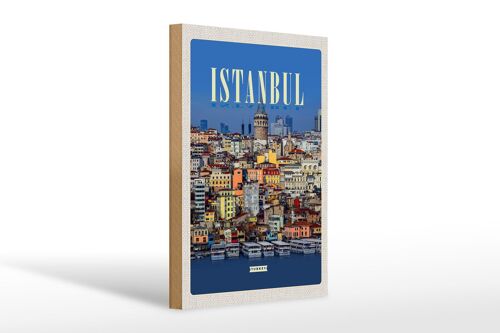 Holzschild Reise 20x30cm Istanbul Turkey City Guide Geschenk