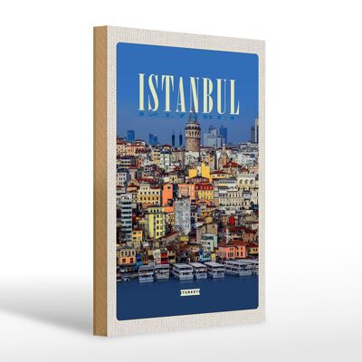 Cartel de madera Viaje 20x30cm Estambul Turquía Guía de la ciudad Regalo