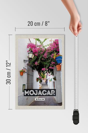 Panneau en bois voyage 20x30cm Mojacar Espagne Espagne fleurs cadeau 4