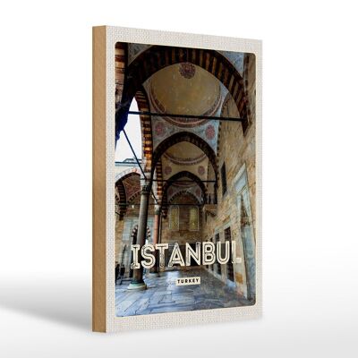 Cartello in legno da viaggio 20x30 cm Regalo retrò Istanbul Turchia Moschea